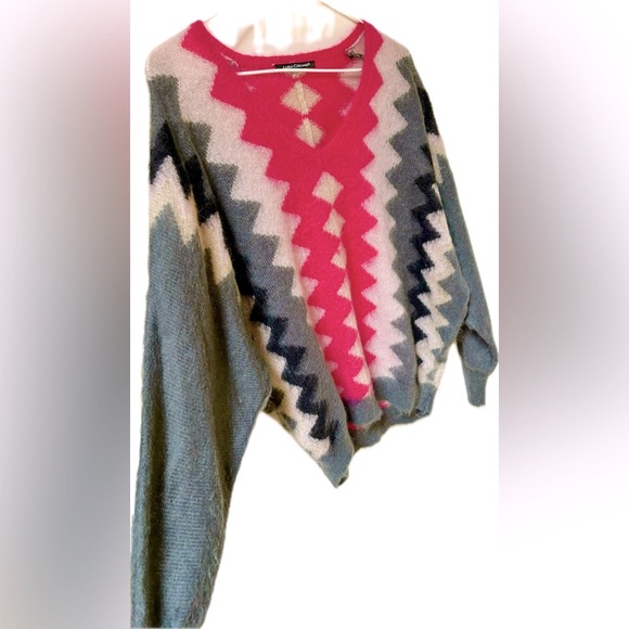 LUISA CERANO Missoni Print Mohair V Neck Sweater - Picture 3 of 8